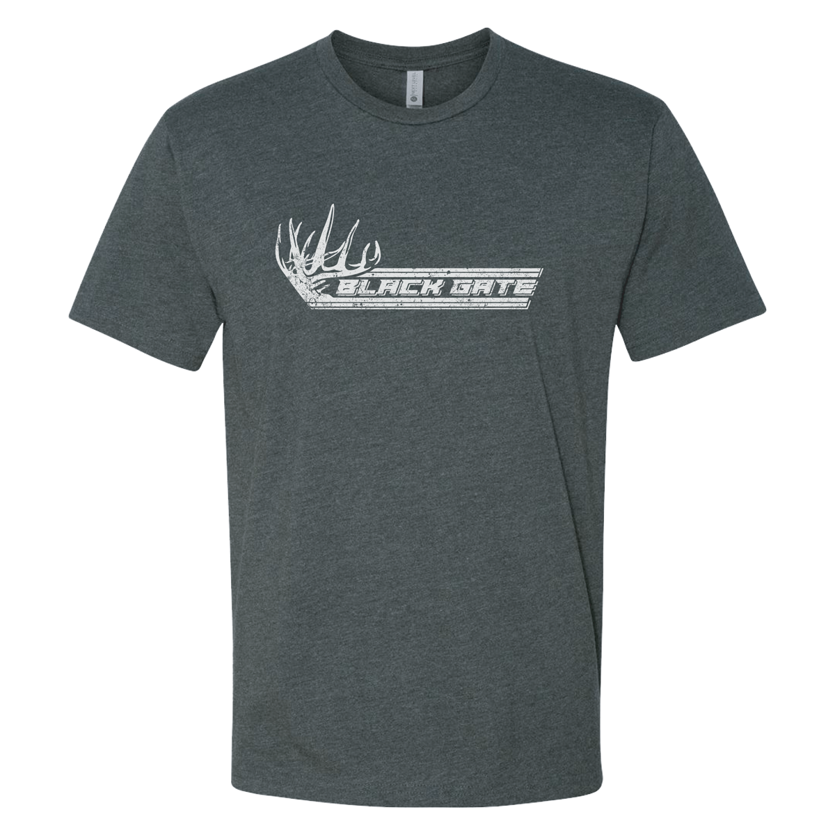 Distressed Logo Tee - Charcoal